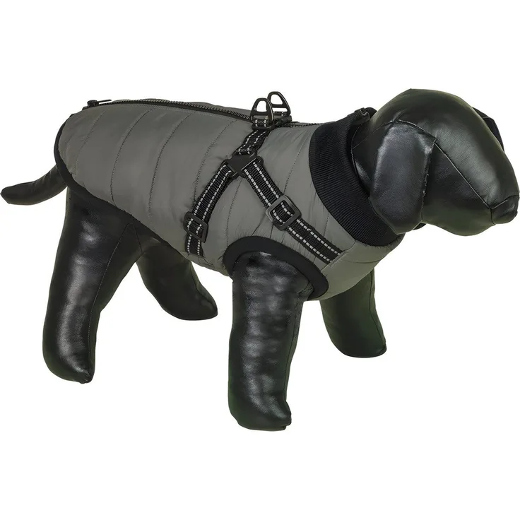Nobby Hundemantel Bomja 2in1 grau, wasser- und windabweisend, reflektierendes Geschirr