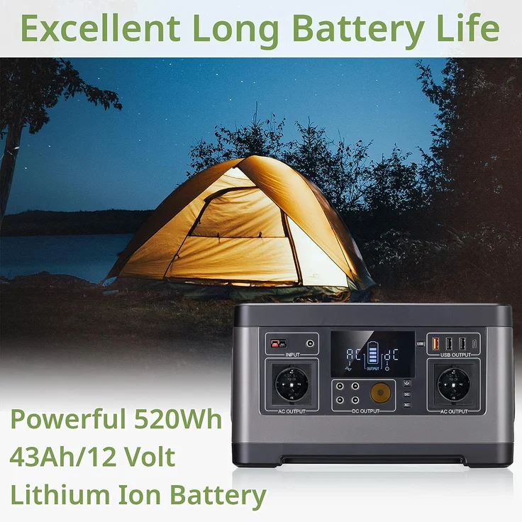 Bresser Mobile Powerstation 500 Watt Power Bank für Teleskope oder andere elektronische Geräte mit 3x USB A, 1x USB C, 4 x 12 Volt DC und 2x 230 Volt Anschluss – Bild 3