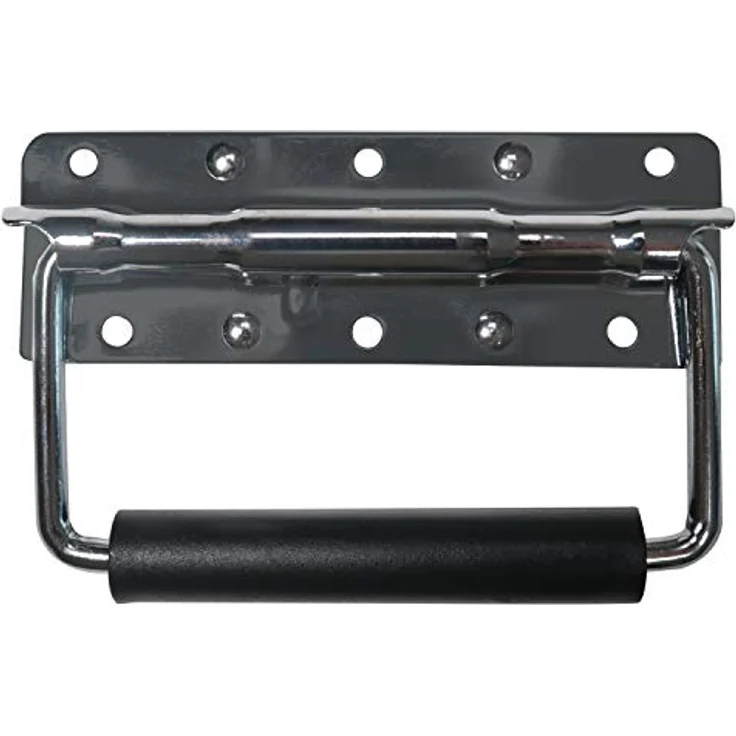 HMF Klappgriff für Kisten, gefedert, 2er Set, verzinkter Stahl, 12,5 x 4 cm, Silber – Bild 3