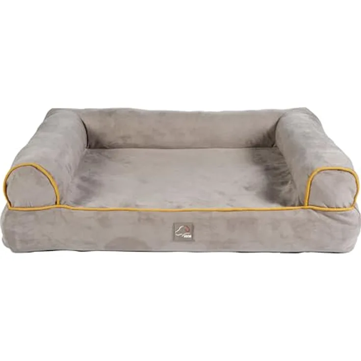 HKM ANAM Cara Hundesofa Taupe/Goldgelb L - Strukturierter Stoff, weiche Füllung, minimalistisches Design