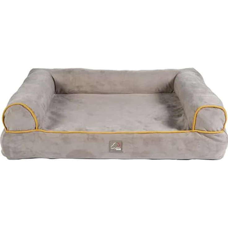 HKM ANAM Cara Hundesofa Taupe/Goldgelb L - Strukturierter Stoff, weiche Füllung, minimalistisches Design