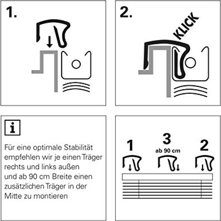Gardinia Klemmhalter Kunststoff für Alu-Jalousien 25 x 25 mm, weiß 2er-Set - Gardinia – Bild 11