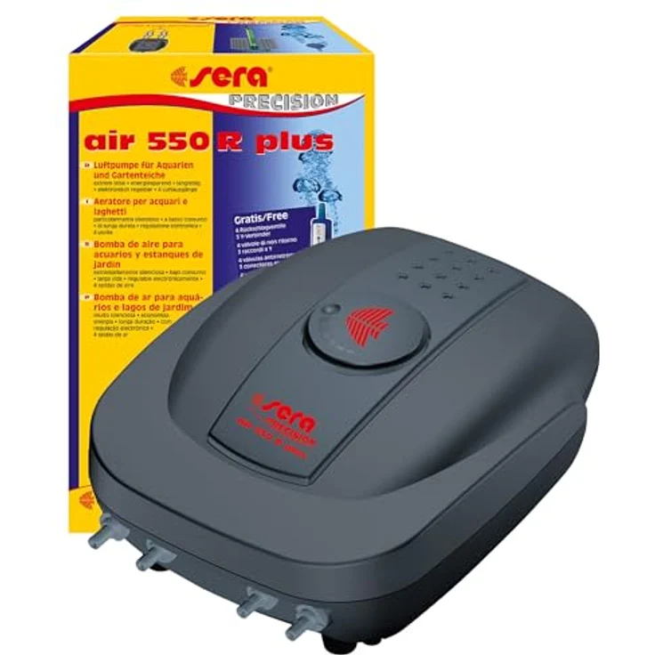 sera 8816 air 550 R Plus - Luftpumpe für mittelgroße, große Aquarien,und Teiche – – Elektronische Regelung, Weiß – Bild 2