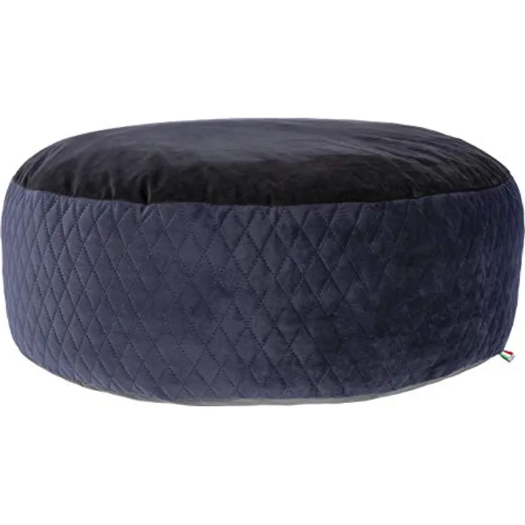 Maxi-Pet 80391 Liegekissen Pouf, durchmesser 80x25cm, schwarz/blau
