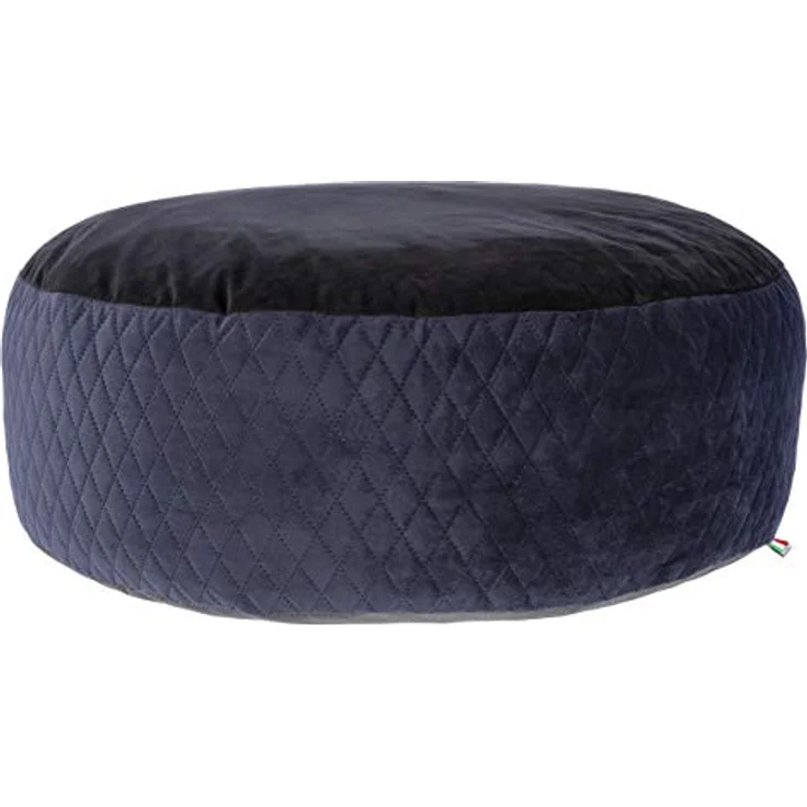Maxi-Pet 80391 Liegekissen Pouf, durchmesser 80x25cm, schwarz/blau – Bild 1