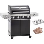 RÖSLE Gasgrill RÖSLE BBQ Gasgrill Videro G4-S Vario+ schwarz 2024 mit Räucherset, Gasgrill mit 4 Haupt-Brennern und VARIO+ Grillrostsystem