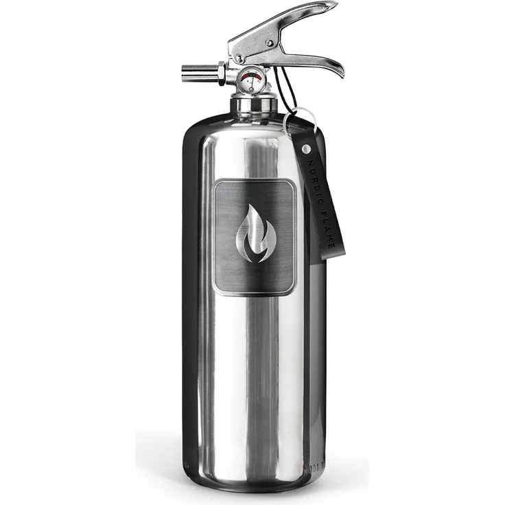 Nordic Flame Feuerlöscher Edelstahl, ABC-Pulver 2 kg