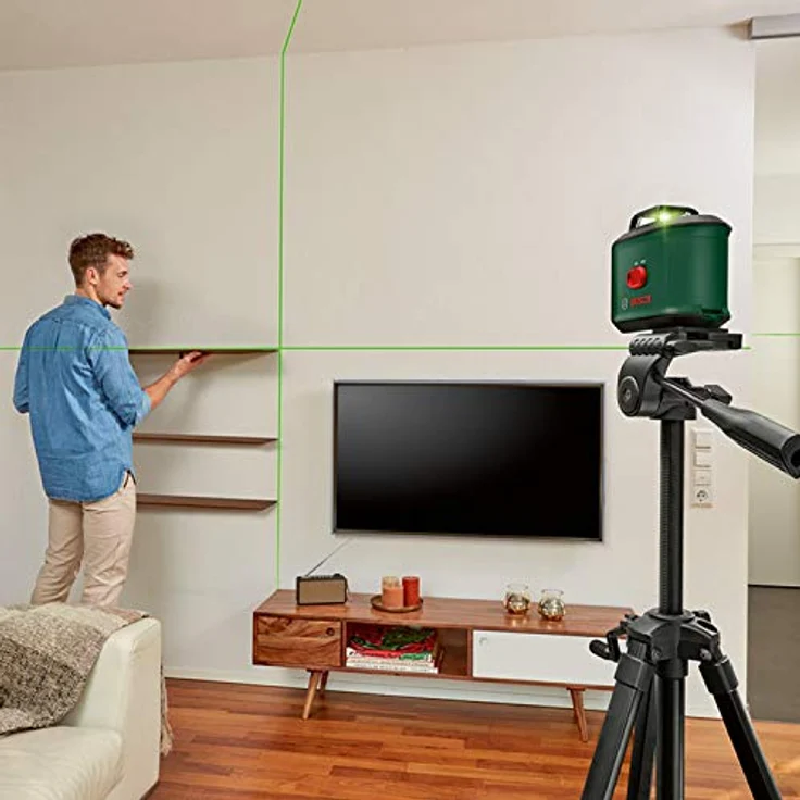 Bosch Kreuzlinienlaser UniversalLevel 360 (Stativ, grüner Laser, Arbeitsbereich: bis zu 24 m, Genauigkeit: ± 0,4 mm-m, selbstnivellierend: bis ± 4°, 4x AA-Batterien, im Karton) – Bild 5