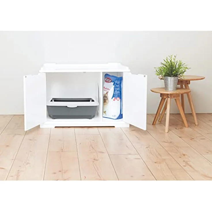 Trixie 40233 Katzenhaus für Katzentoilette XL, 75 × 51 × 53 cm, weiß – Bild 4