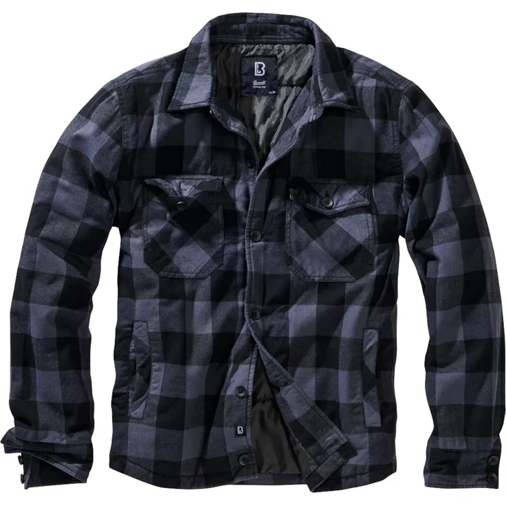 Brandit Anorak Brandit Herren Lumberjacket (1-St), Klassischer Holzfäller Look, Flanell Fütterung, 2 Brusttaschen, Innentasche, schwarz