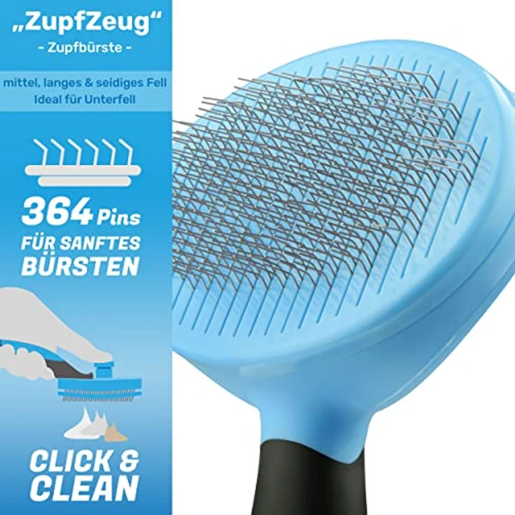 BluePet ZupfZeug Fellpflegebürste für Katzen und Hunde - Katzenbürste Langhaar Selbstreinigend - Zupfbürste - Fellpflege Britisch Kurzhaar - Hundebürste – Bild 5