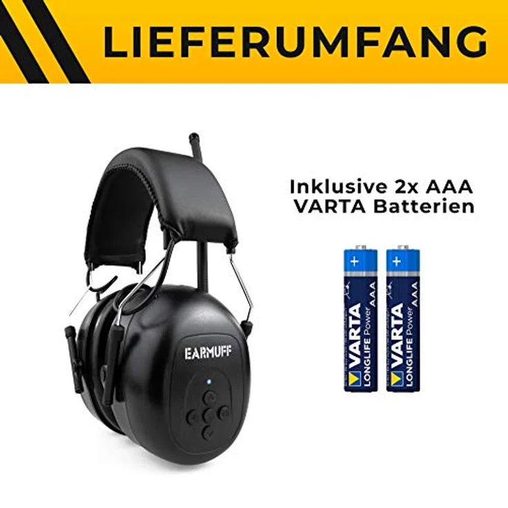 EARMUFF Gehörschutz mit FM Radio & 31dB Dämmung | Lieblings Radiosender hören | elektronischer Ohrenschutz für Erwachsene | Schallschutz für Baustellen & Gartenarbeit – Bild 5