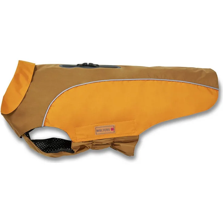 Wolters Hunderegenmantel Easy Rain, wasserabweisende Regenjacke für Mops & Co., braun/orange