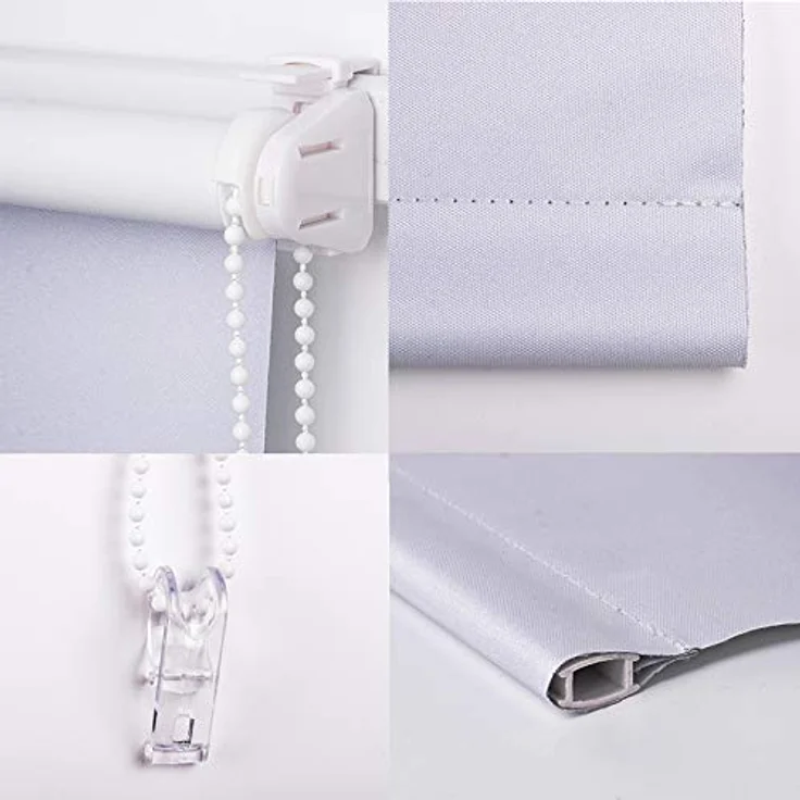 Jet-Line Rollo Indoor gestreift 150 cm, weiß, lichtdurchlässig, Blockstreifen, Doppelrollo, Klemmfix ohne Bohren, Sichtschutz für Wohnzimmer, Schlafzimmer und Küche – Bild 5