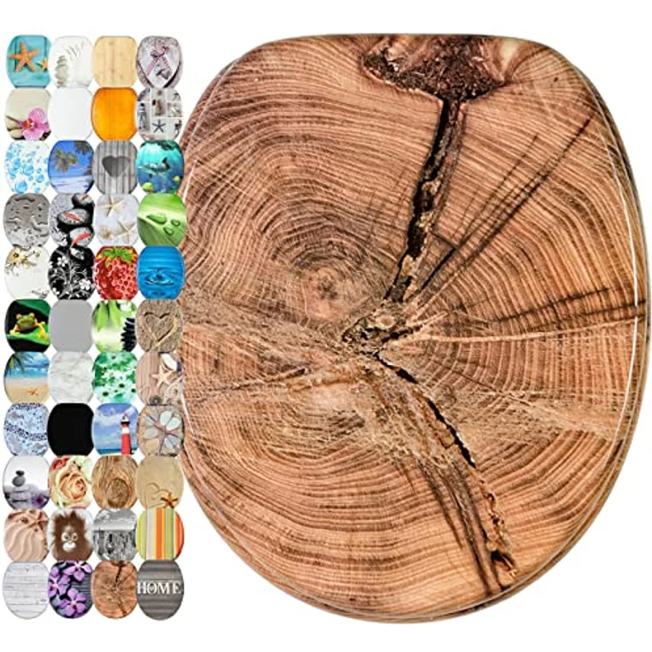 Sanilo WC Sitz Old Tree, Toilettendeckel aus Holz mit Absenkautomatik, antibakterieller Oberfläche und einfachem Montagesystem – Bild 1
