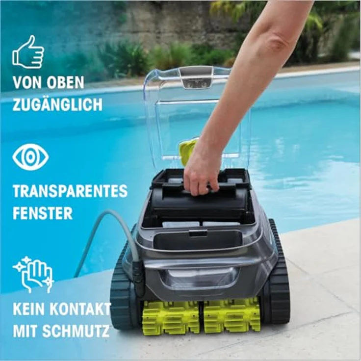 Zodiac CNX 2020, Poolroboter für Boden/Wand mit 15 m Kabel, automatische Reinigung, grau/grün – Bild 4