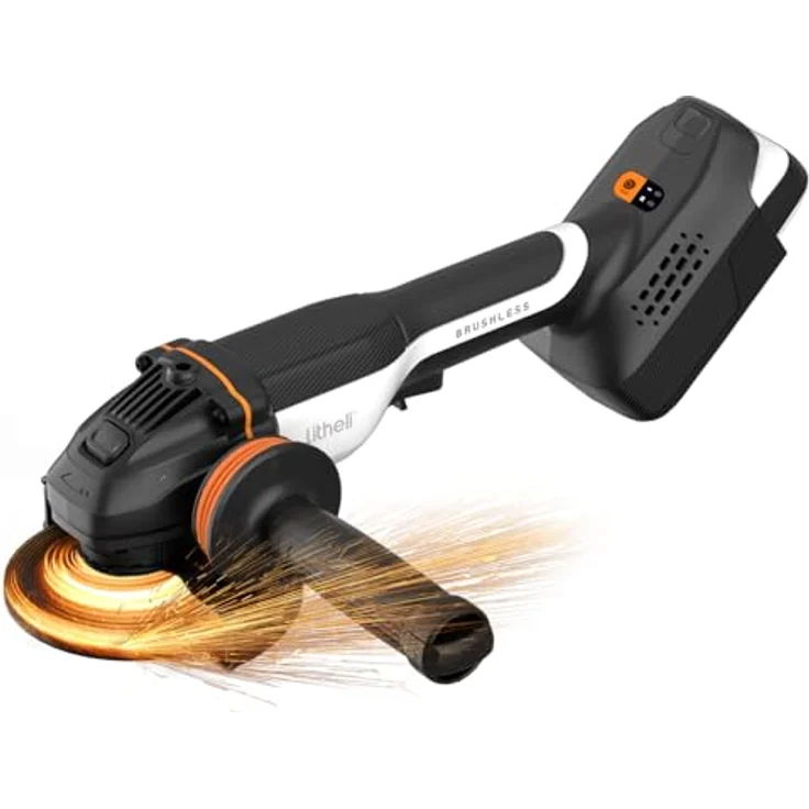 Litheli Akku-Winkelschleifer 20 V inkl. Akku 4 Ah, mit Litheli DynaDrive Brushless Motor, Dual-Speed-Modus und Litheli ProGrip, schwarz – Bild 1