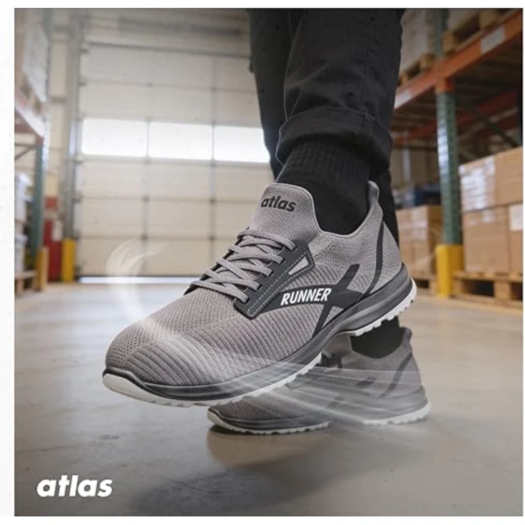 ATLAS RUNNER 65 ESD Sicherheitsschuh, grau, S1P SRC, Durchtritthemmung, Light Knit Obermaterial, Weite 10 – Bild 7