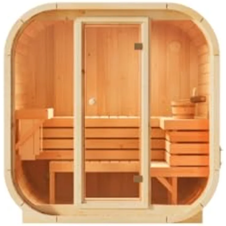 FinnTherm Sauna Innensauna Ellipso M, 42 mm Wandstärke, nordische Fichte