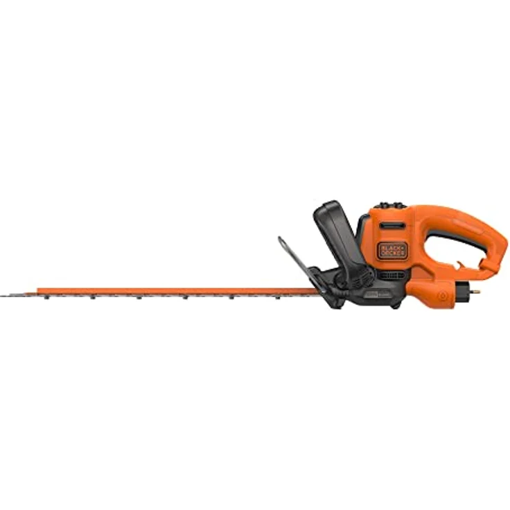 Black + Decker Elektro-Heckenschere (500W, 50 cm Schwertlänge, 22 mm Schnittstärke, Bügel-Zweithandgriff und transparentem Handschutz, für mittlere bis große Hecken) – Bild 2