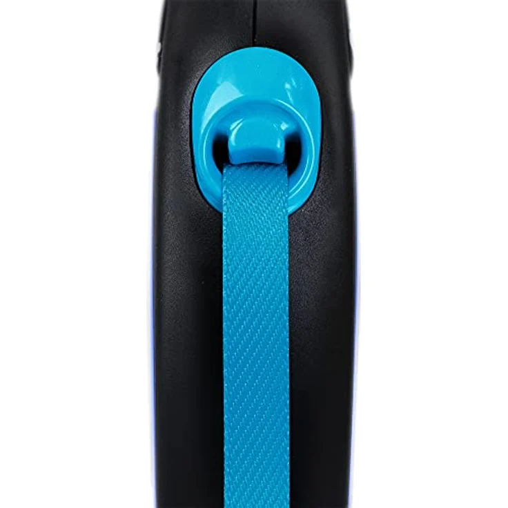 Flexi Rollleine New Neon - Blau - S, 5m Gurt-Leine mit erhöhter Sichtbarkeit & Komfortablem Bremssystem – Bild 3