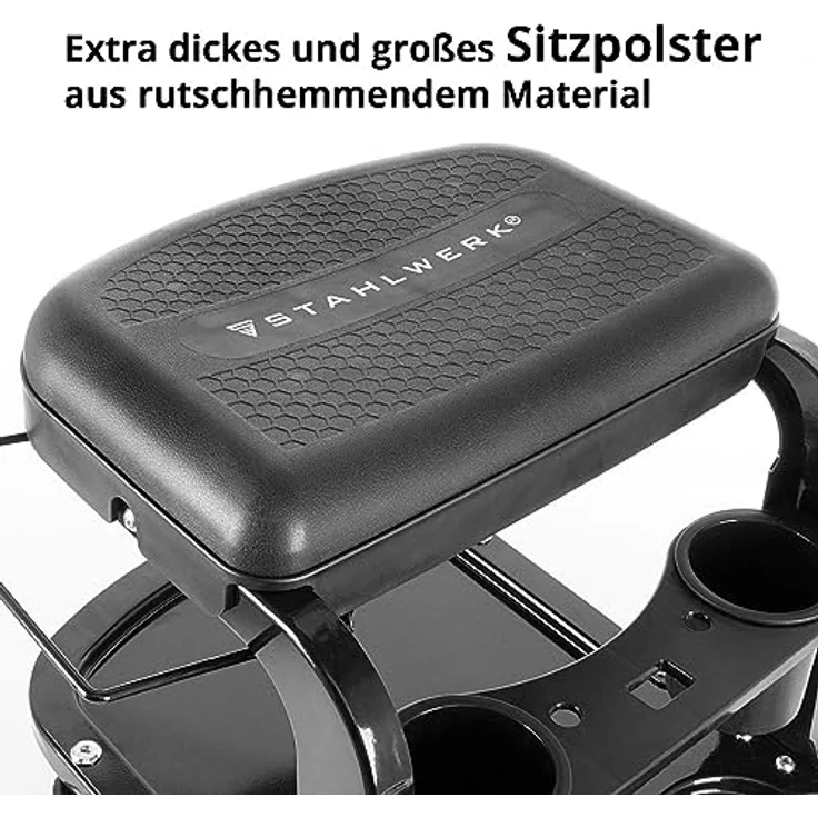 Stahlwerk Werkstatthocker WRS-135 ST, Werkstatt-Rollsitz bis 135 kg belastbar mit Dosenhaltern und Werkzeughalter, pulverbeschichtet – Bild 4