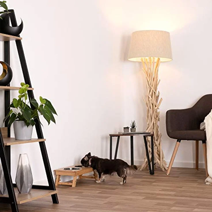 lionto höhenverstellbarer Hundenapf aus robustem Bambus, 45x23 cm, mit 2 spülmaschinenfesten Edelstahlnäpfen Ø 15 cm, je 700 ml, für gesunde Haltung und optimale Verdauung – Bild 2