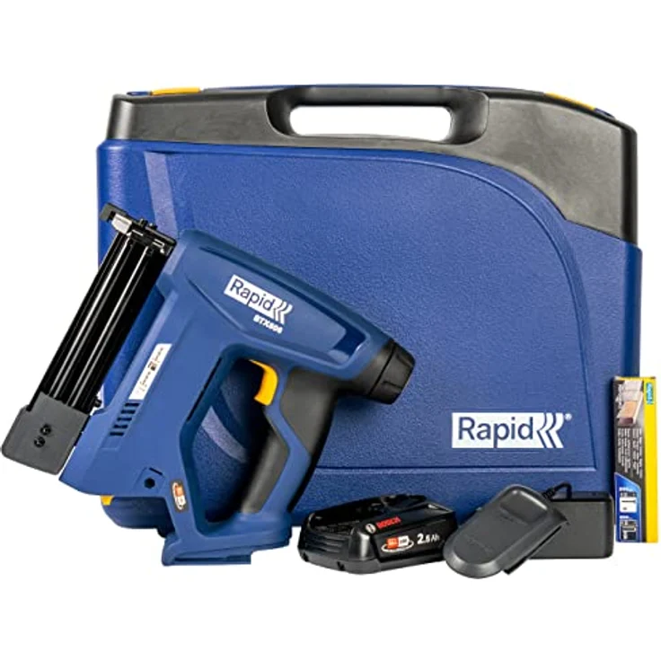 Rapid Akku-Tacker BTX606, 18 V mit Akku und Ladegerät, einstellbare Schlagkraft, LED-Arbeitslicht, 200 Klammern und Nägel enthalten – Bild 9
