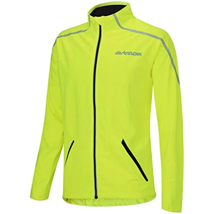 Airtracks Herren Thermo Laufjacke AirTech Neon S / Softshell, Funktions Jacke für die kalte Jahreszeit Herbst-Winter, Windstopper-Thermo Wärme Regulation, atmungsaktiv, reflektierend, neon – Bild 2