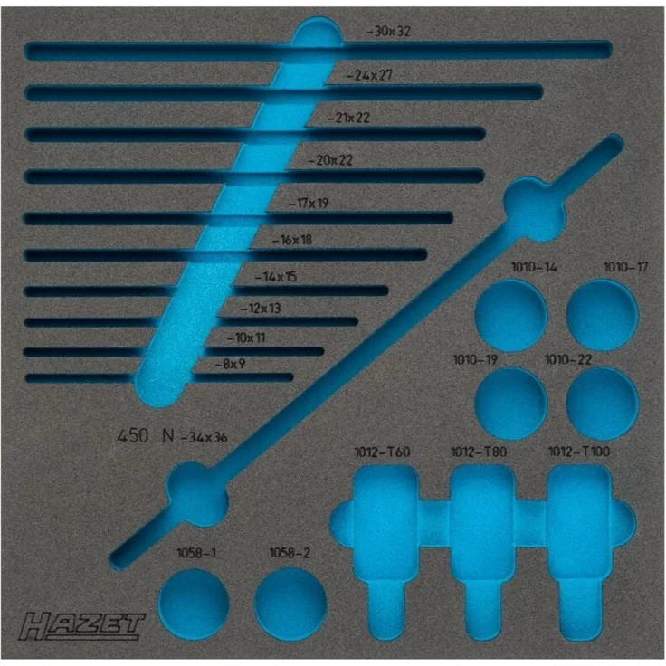 Hazet 2-Komponenten Weichschaum-Einlage, unbestückt, für Ordnungssystem 163-211/20, Made in Germany, 344 x 342 mm