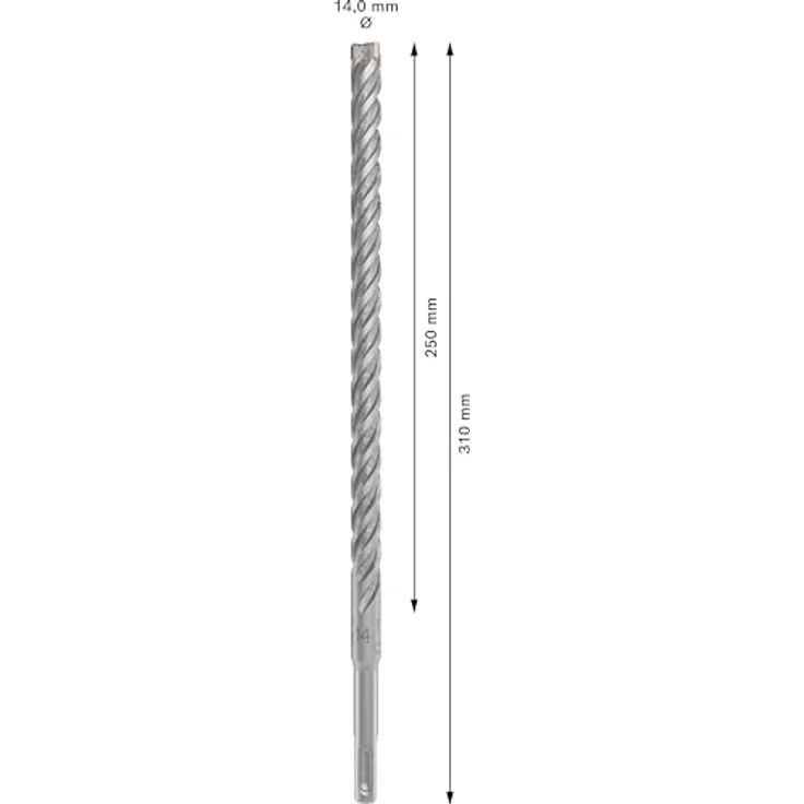 Bosch PRO SDS plus-5X Betonbohrer, 14 mm, 250 mm Arbeitslänge, robustes 4-Schneider-Design für Stahlbeton – Bild 3