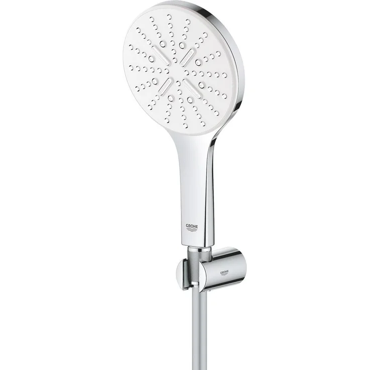 Grohe Rainshower SmartActive 130 Wandhalterset, Duschbrause mit 3 Strahlarten (9.50 l/min) in Silber – Bild 1