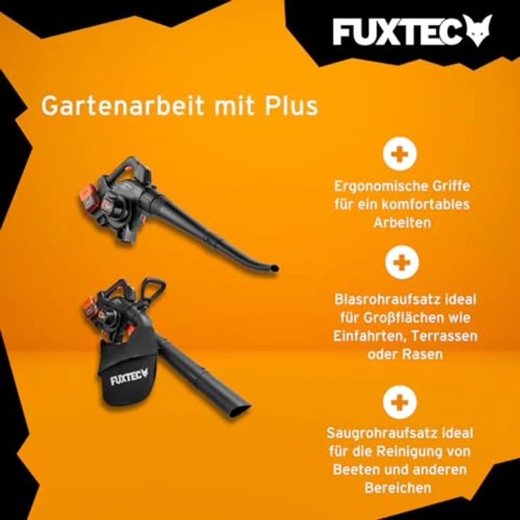 FUXTEC Akku-Laubbläser FX-E2LBSSET, 40 Volt 2-in-1 Set mit Saugleistung von 685,1 m³/h – Bild 4