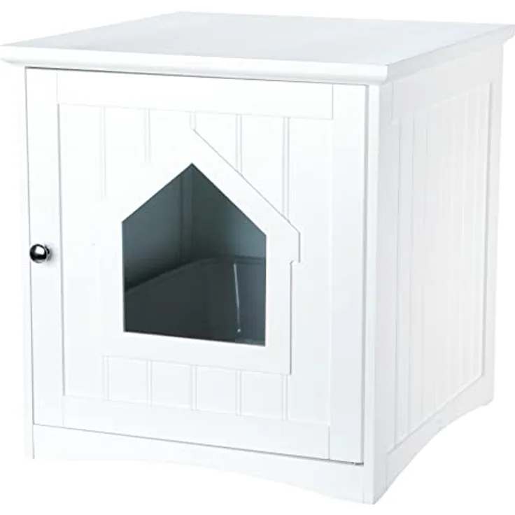 Trixie 40290 Katzenhaus für Katzentoilette, 49 × 51 × 51 cm, weiß