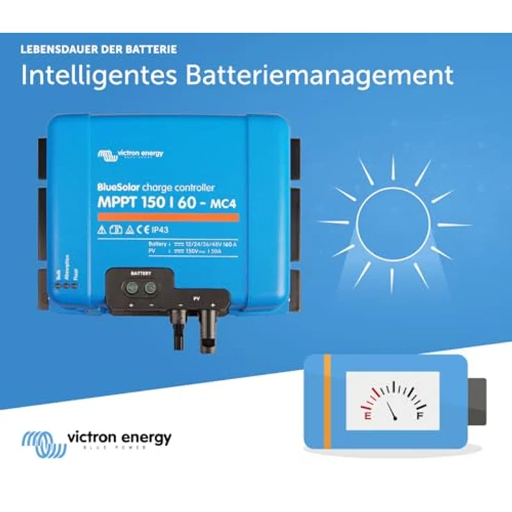 Victron Energy BlueSolar MPPT MC4 150V 60 Amp 12/24/36/48-Volt Solar Laderegler, Batteriespannung: 12/24/48V, Bluetooth-Funktion – Bild 2