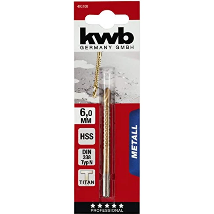 kwb Titan HSS Fräsbohrer, 6 mm Durchmesser, hochleistungsschnellstahl nitriert, langlebig – Bild 2