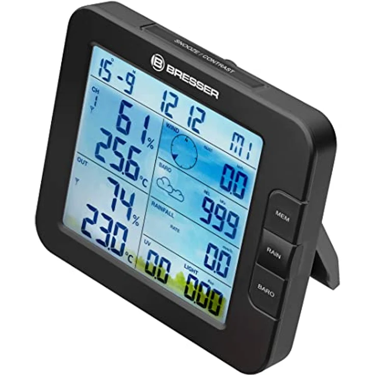 Bresser ClimateConnect, Smarte Wetterstation mit 7-in-1 Außensensor, Alexa & Google Home kompatibel, schwarz – Bild 2