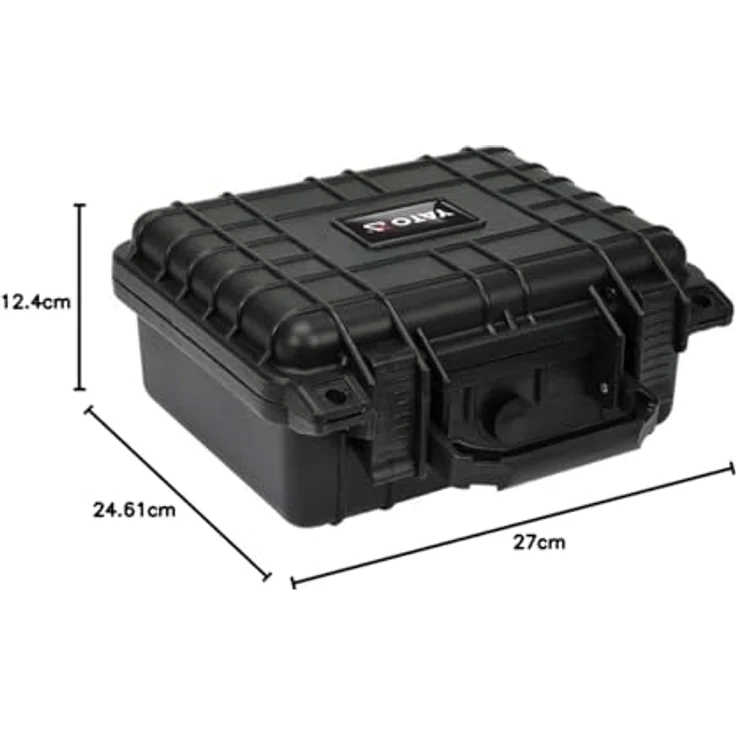 Yato Werkzeugkoffer Koffer Black YT-08901, kompakter Outdoor-Koffer mit Rasterschaum, IP55 schutz, 270x246x124 mm – Bild 4