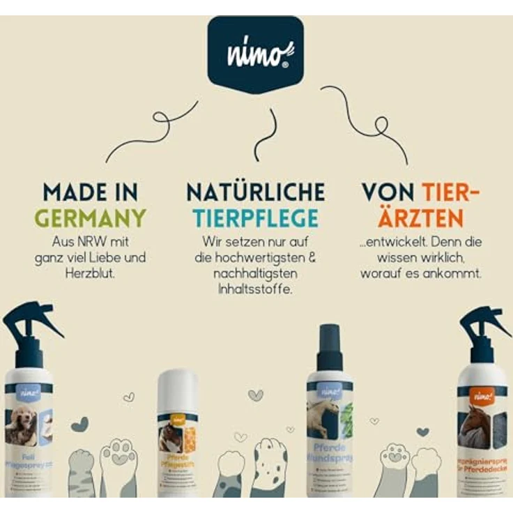 nimo Tiershampoo Pferde Shampoo sensitiv, 250 ml, mild gegen Juckreiz und Trockenheit, Rückfettungsmittel ohne Duftstoffe – Bild 6