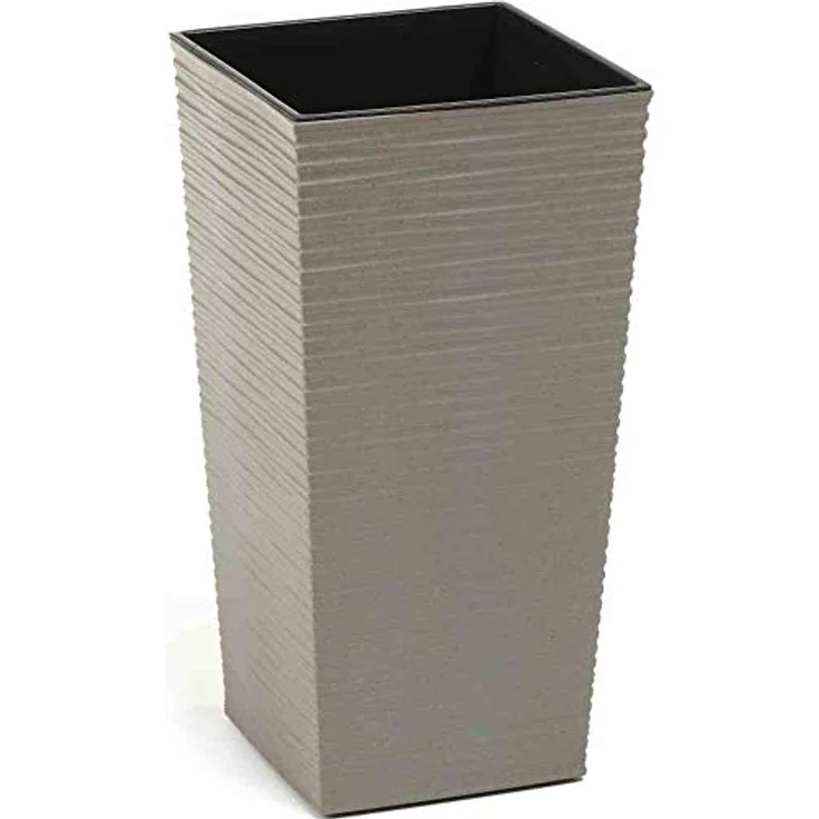 Siena Garden Pflanzgefäß Nizza grau 25x25x46,5 cm – Bild 1