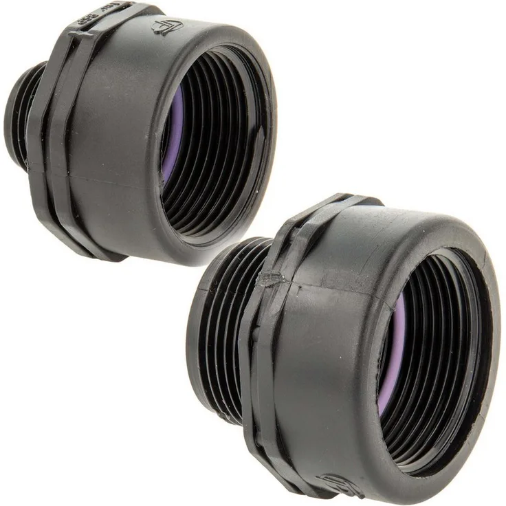 Plas-Fit Ltd. Bewässerungssystem Reduzierstück Self Seal PP-Schraubverbinder, 1 1/4 Zoll IG x 3/4 Zoll AG, 10 bar, schwarz, teflonfrei, mit EPDM O-Ringdichtungen