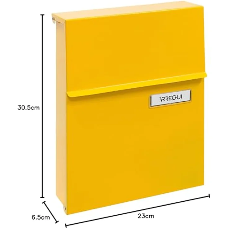 Arregui Line E6808 Individueller Briefkasten aus Stahl, Größe S (DIN A5), gelb – Bild 9