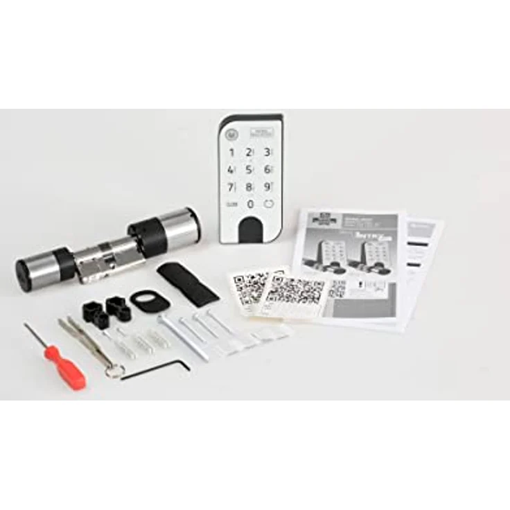 BURG-WÄCHTER Elektronisches Türschloss, Zylinder und Keypad, Öffnung mit App, Pincode oder Funkschlüssel, ENTRYeasy 7601 PIN, Schwarz/Edelstahl – Bild 2