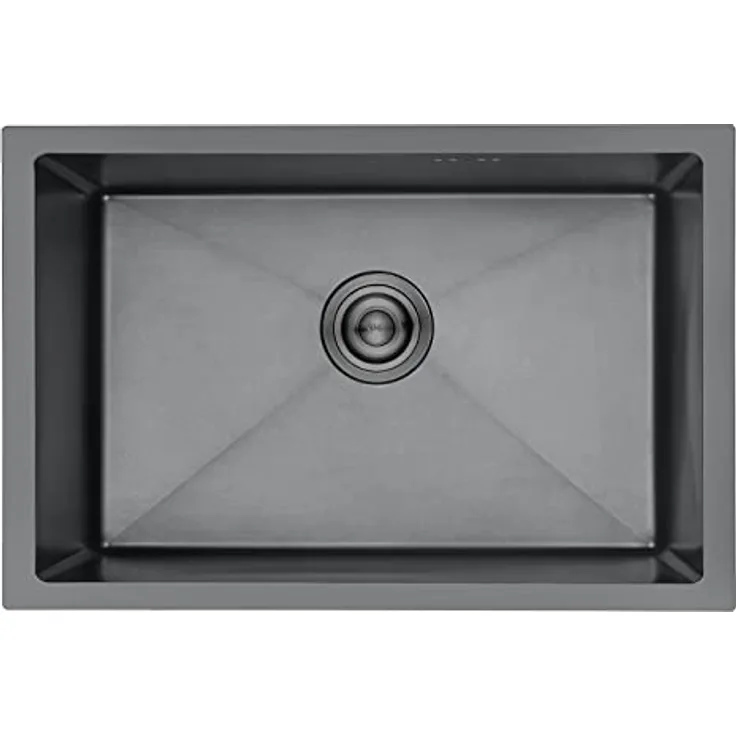 Ibergrif M87044B Küchenspüle 70 x 44 cm, Unterbauspüle mit Ablauffilter, Edelstahl