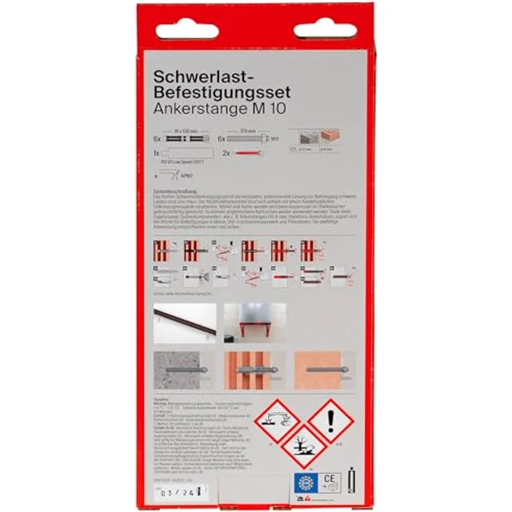 fischer Schwerlast-Befestigungsset 300 T SBS Set M10 - Der vielseitige Injektionsmörtel für Beton und Mauerwerk - Set mit Ankerstangen M 10 und Ankerhülsen - 21 Teile - Art.-Nr. 97807 – Bild 3