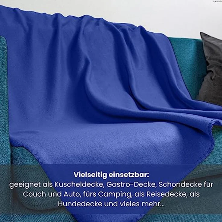 wometo 3er Set Polar Fleecedecke oekoTex 130x160 ca. 400g mit Anti-Pilling und Kettelrand blau dunkelblau – Bild 5