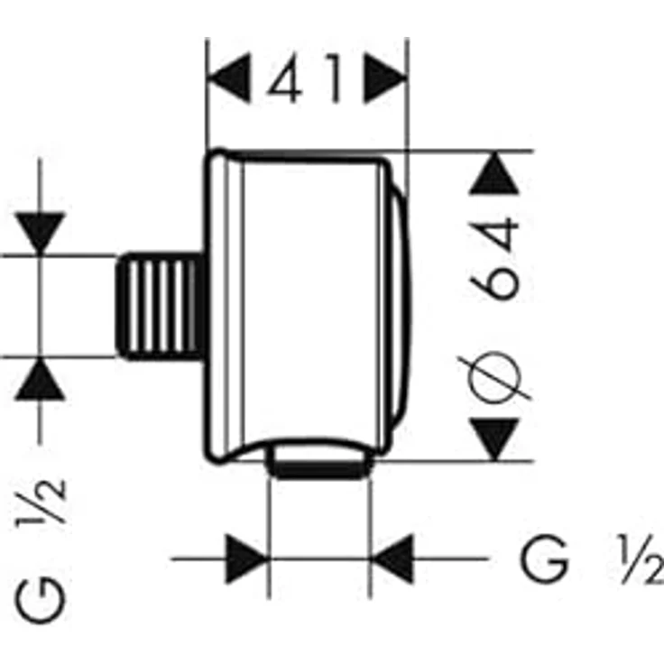 hansgrohe Axor Montreux Fixfit Wandanschluss, mit Rückflussverhinderer, Farbe: Brushed Gold Optic - 16884250 – Bild 2