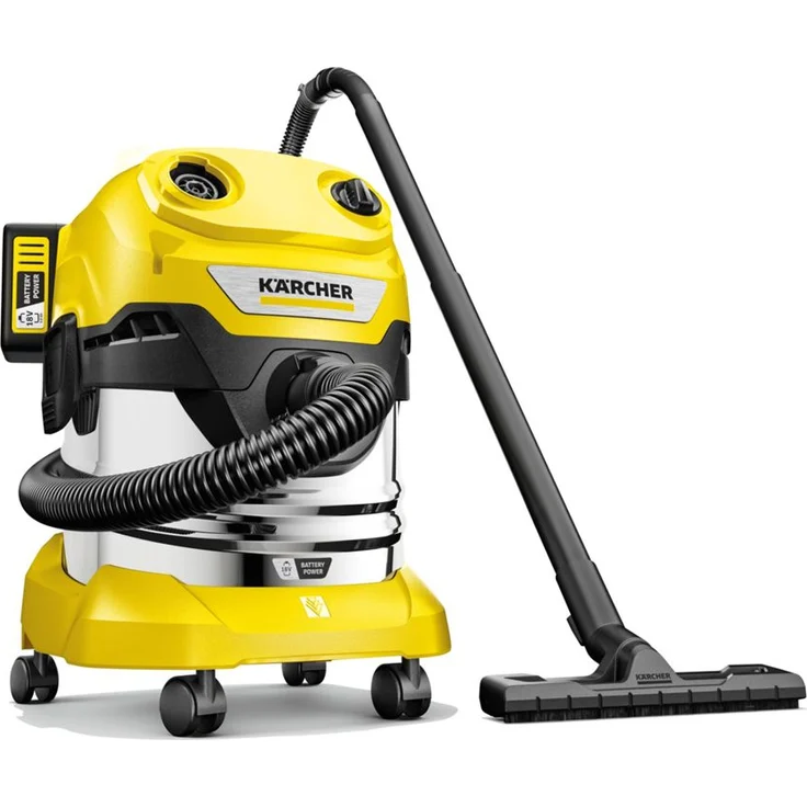 KÄRCHER Nass-Trocken-Sauger WD 4-18 S Dual Battery Set V-20/22, 36-V-Motor, 20 l Edelstahlbehälter, inkl. Akku und Ladegerät, kraftvoller 36-Volt-Motor und optimale Saugleistung
