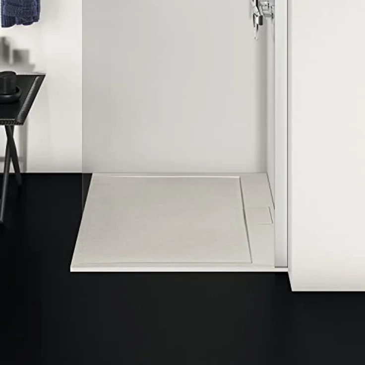 Ideal Standard Ultra Flat S i.life Duschwanne, quadratisch, 80 x 80 cm, Kunstharz, mattes Finish, sandfarben, mit verstecktem Ablauf – Bild 4