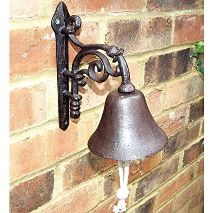 Türglocke Nostalgie Glocke Gusseisen Braun Antik Stil Landhaus 19cm – Bild 3